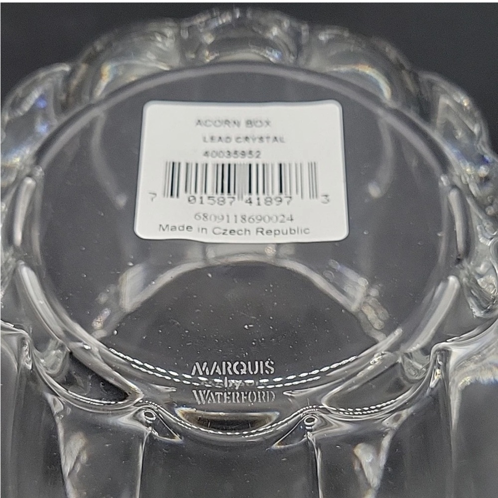 Waterford Marquis Crystal Acorn Biscuit Cookie Candy Jar w/ Lid - Picture 8 of 10
